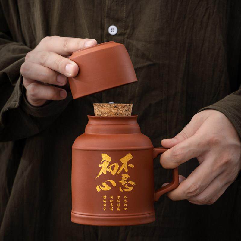 紫砂带盖冷水壶家用陶瓷大容量创意闷茶壶可加热小暖壶喝水杯定制