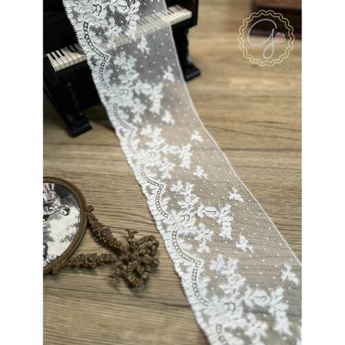 进口法蕾10.5cm宽细腻柔软蕾丝花边leavers lace服装手工娃衣辅料