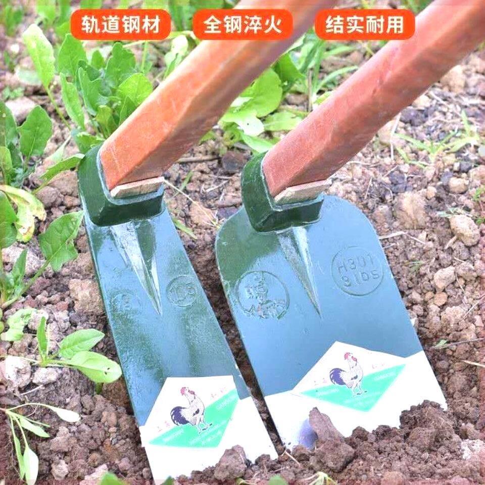 上海鸡牌锄全钢锄头铁锹种菜种花除草锄头农用家用翻地锄头农具