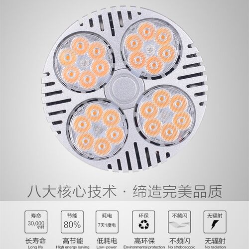 LED超亮光源PAR30轨道射灯 灯泡35W40W服装店COB聚光射灯E27帕灯