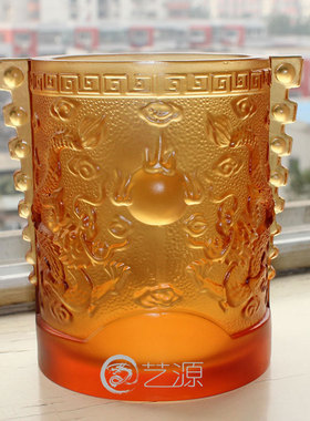 琉璃摆件创意家居装饰品送长辈领导同事朋友的礼物蒸蒸日上龙笔筒