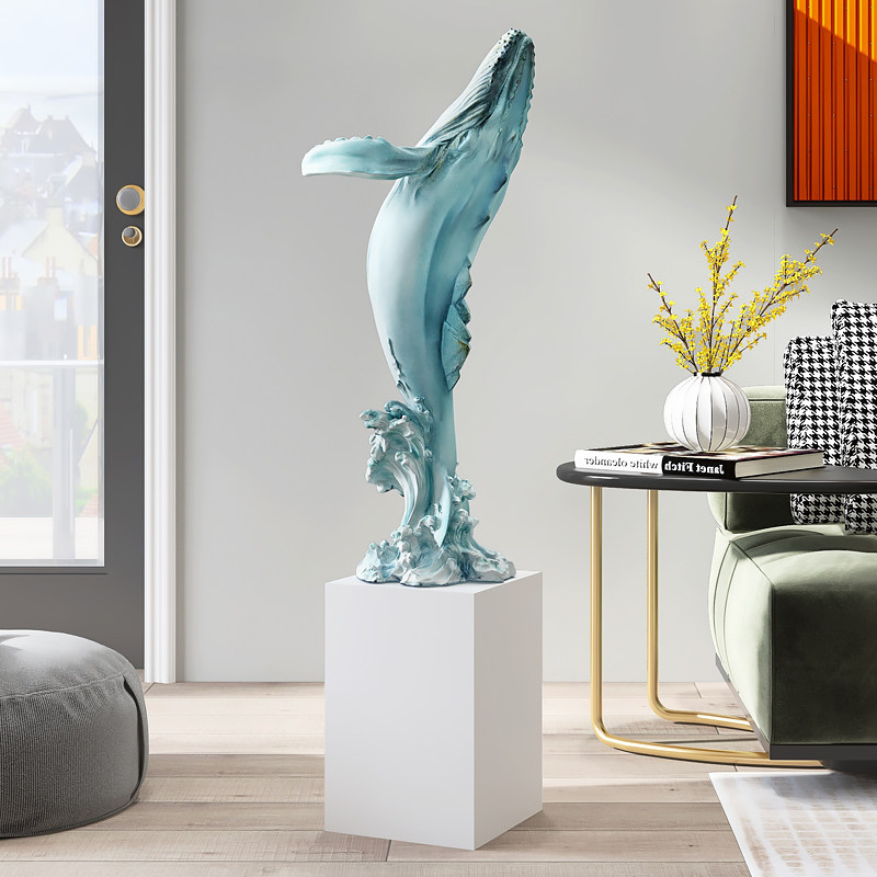鲸鱼客厅大型落地摆件玄关电视柜轻奢家居饰品乔迁新居开业送礼品,家居饰品,装饰摆件,淘宝优惠券,粉丝福利购,淘宝优惠卷