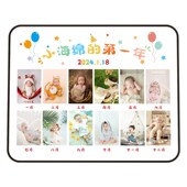 相框定制宝宝周岁照片洗相片做成水晶摆台挂墙打印儿童多宫格相册