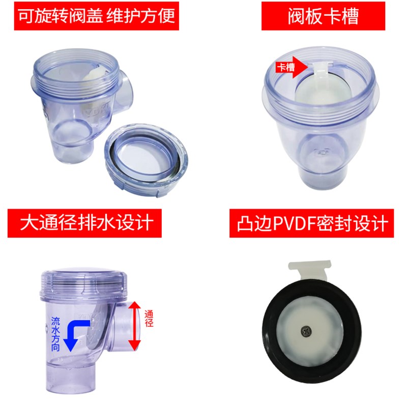 包邮厨房防反水竖装止回阀逆止阀水槽洗脸盆下水道防臭防虫50mm