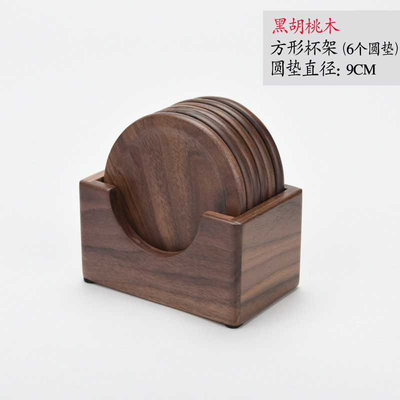 黑檀鸡翅木实木杯垫 欧式杯托玻璃杯品茗杯隔热茶艺创意茶垫组合