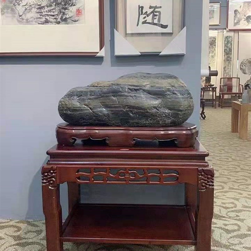 实木花架中式鱼缸架超承重盆景架客厅置物架榆木奇石桌子茶几包邮