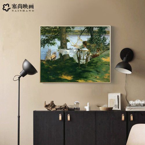 抽象意境风景油画法式复古客厅装饰画美式小众艺术名画餐厅挂画