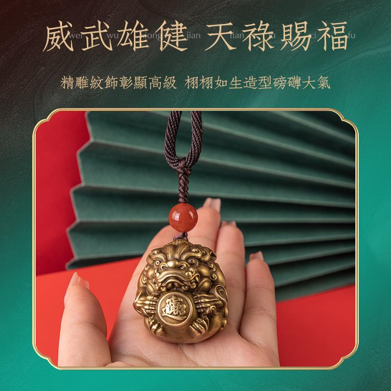 黄铜抱财貔貅把玩件随身盘玩吊坠男桌面古玩手把件解压创意礼品