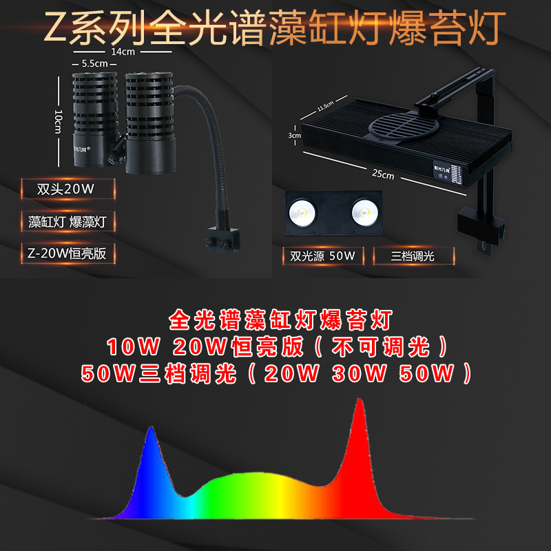 阳光几何珊瑚夹灯海水鱼缸LED爆藻全光谱日出日落藻缸水草补光灯