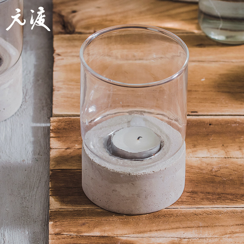 元渡无事风灯矿石创意欧式香薰小烛台复古蜡烛灯餐桌面摆件装饰品