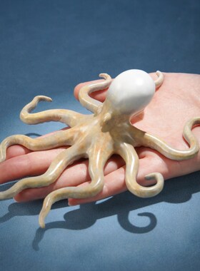 铜摆件《望潮》铜工艺品 家居饰品桌面装饰章鱼墨鱼海洋生物 礼物