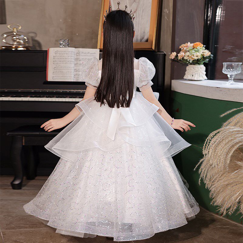 儿童礼服公主裙轻奢小众高端女童钢琴演出服小女孩主持人花童婚礼