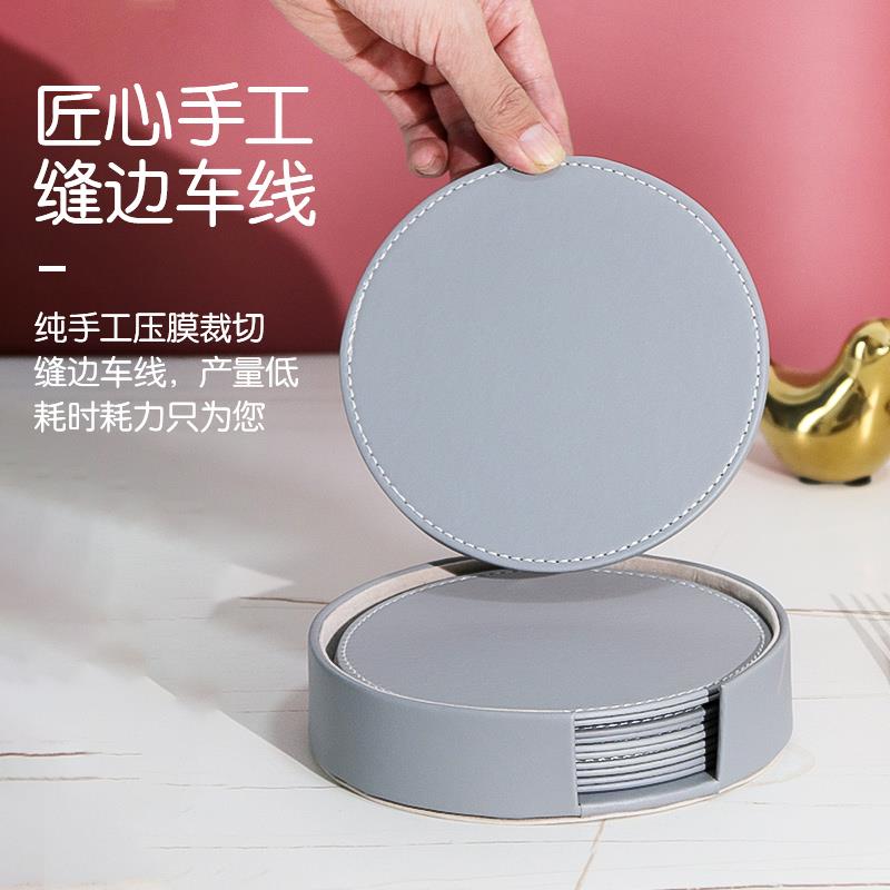 帝梵家用圆形欧式隔热垫防烫垫子餐桌垫碗垫盘垫杯垫皮革创意耐热