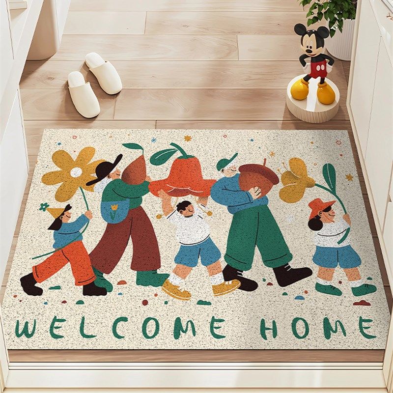 田园风花卉丝圈PVC脚垫入户门地垫进门玄关垫可裁剪防滑踩脚地毯,居家布艺,入户地垫,淘宝优惠券,粉丝福利购,淘宝优惠卷