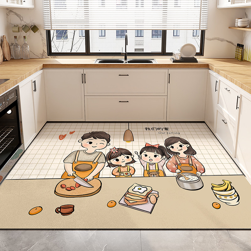 2023新款厨房地垫防滑防油可擦免洗pvc防水防污全铺脚垫皮革地毯,居家布艺,厨房地垫,淘宝优惠券,粉丝福利购,淘宝优惠卷