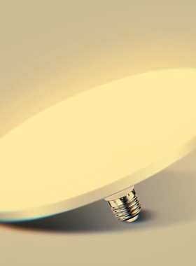 led灯泡暖光黄色节能家用黄光卧室客厅E27螺口18W36W大功率飞碟灯