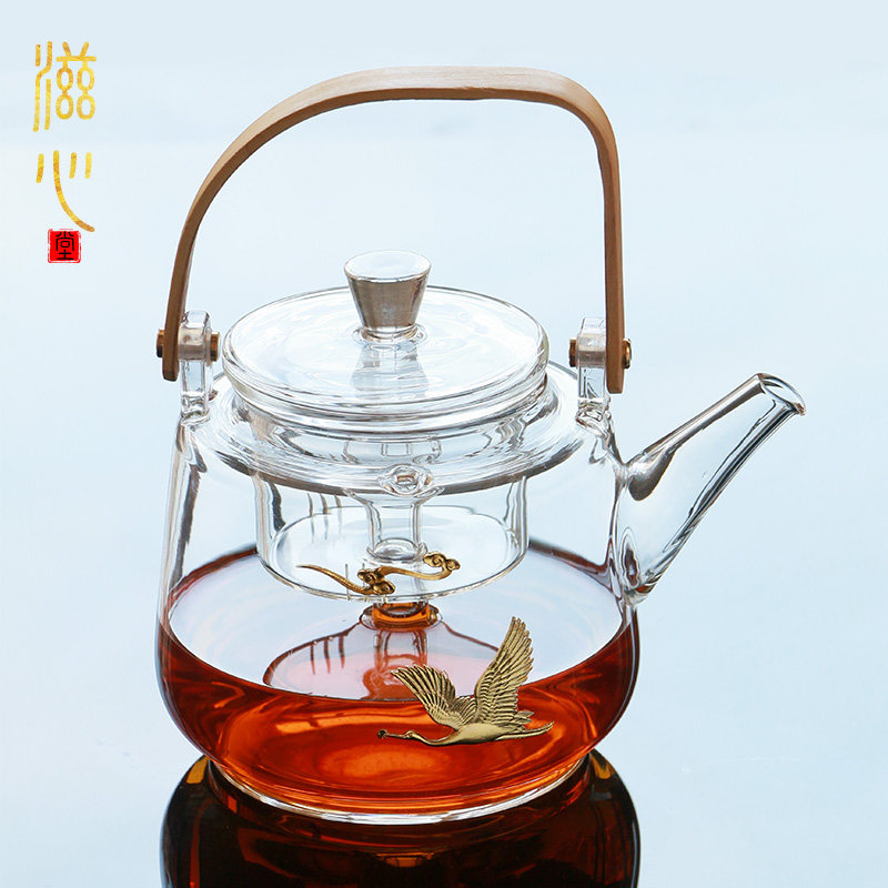 滋心堂蒸煮茶壶玻璃手工泡茶壶电陶炉煮茶器茶具家用大容量烧水壶