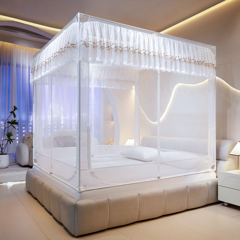 2025新款家用防摔蚊帐婴儿童防掉床回底全包床笠全罩式卧室蒙古包