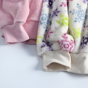 睡衣上衣单件女士冬季 法兰绒加厚加绒保暖圆领套头宽松珊瑚绒长袖