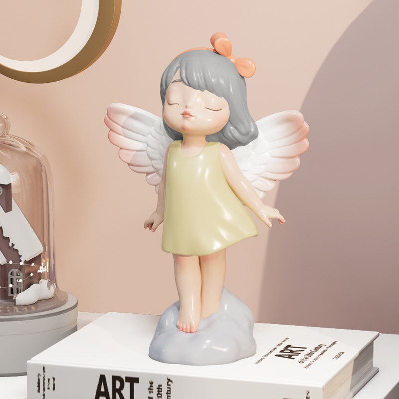蓝色蜗牛幸运天使家居饰品客厅玄关桌面创意摆件雕塑节日乔迁礼物