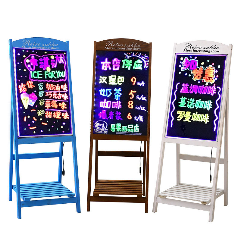 电子荧光板店铺用充电LED写字板夜光屏美甲商用发光小黑板广告牌