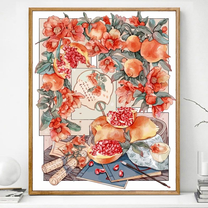 二十四节气中国风分镜画画diy数字油画填充填色新款手绘手工油彩,家居饰品,DIY/数字油画,淘宝优惠券,粉丝福利购,淘宝优惠卷