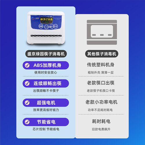 盛京绿园新款全自动智能筷子消毒机商用餐厅筷子机柜盒送筷200双