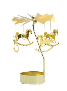 香薰蜡烛托台少女心金色走马灯会旋转可晚餐气氛布置木马室内浪漫