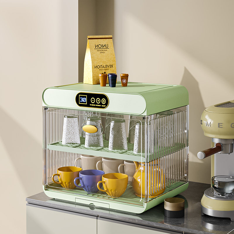 消毒杯架子收纳置物架放玻璃杯烘干沥水储物架茶具水杯防尘收纳盒