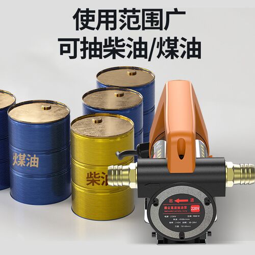 得众电动抽油泵小型油抽子12V24V220V柴油泵加油机抽油神器自吸泵