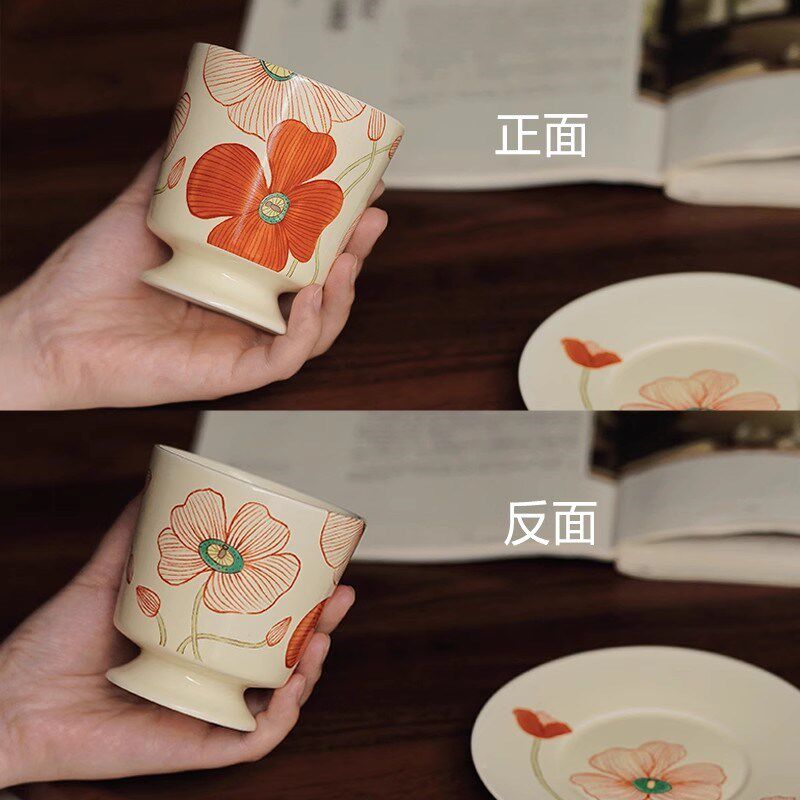 复古咖啡杯碟套装家用待客女生款高颜值好看的漂亮下午泡茶杯陶瓷