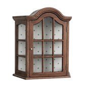 复古实木壁柜桌面置物柜杯架玻璃吊柜玻璃壁挂展示柜客厅书房壁柜