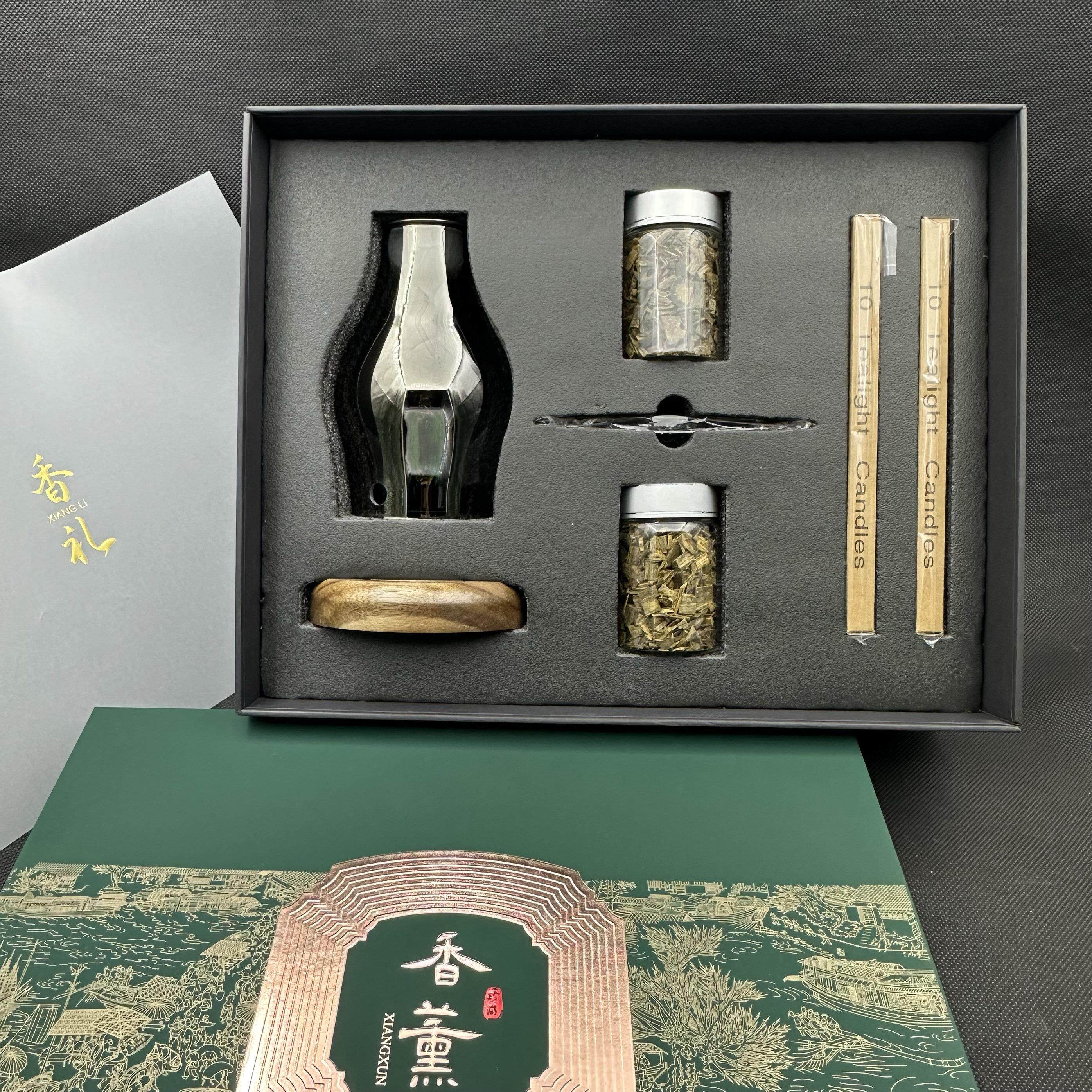 沉香蜡烛香薰灯原材室内家用卧室隔火熏香炉蜡烛灯烛台中式烛台