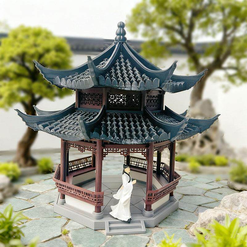 钰书房古风建筑凉亭水陆微景观鱼缸造景盆景摆件树脂模型房子装饰