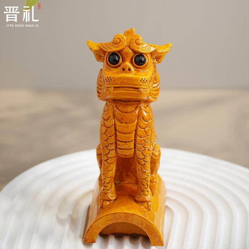 晋礼山西文创山西古建介休琉璃獬豸摆件家居装饰摆件书房门厅摆件