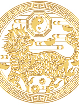 麒麟摆件祥瑞龙凤纯铜隐形创意手机贴纸金属贴大门卧室门对门挂件