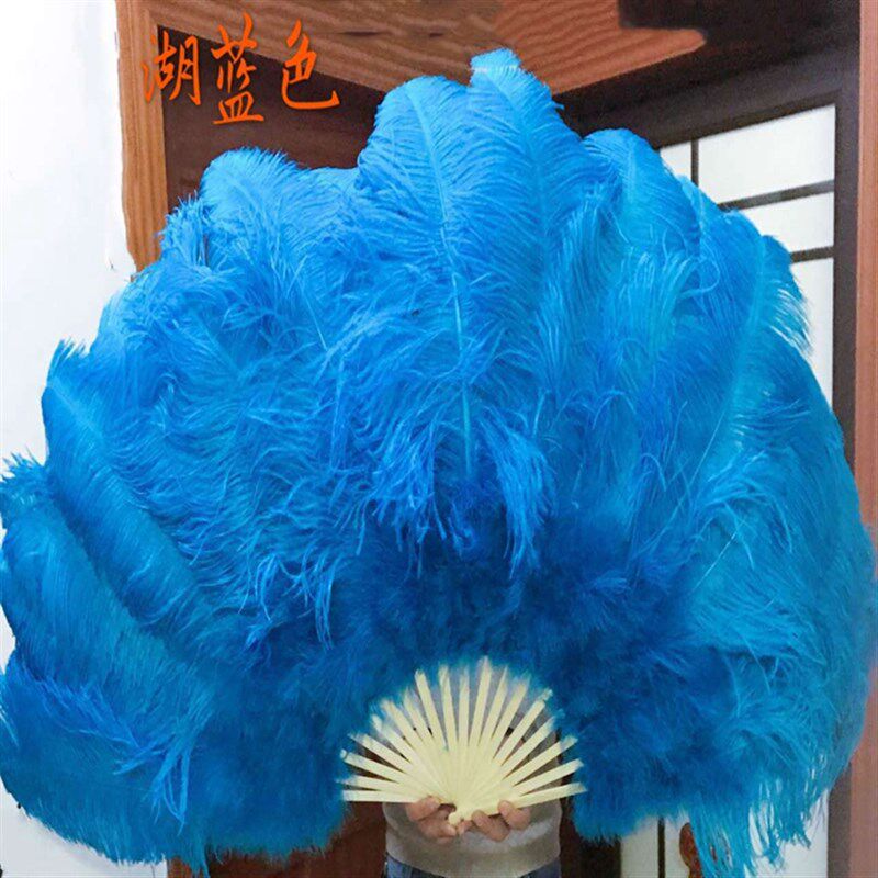 新款高端鸵鸟羽毛绒毛扇子超大cos演出舞蹈羽毛扇 颜色可定制包邮