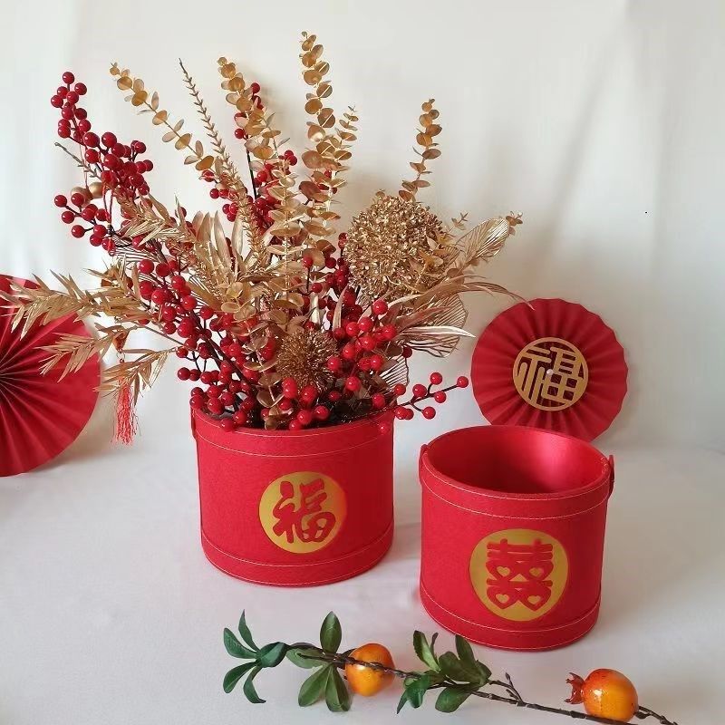 新年大福桶银柳金属福桶年宵花礼鲜花包装礼盒花桶喜庆聚宝盆摆件,家居饰品,福桶,淘宝优惠券,粉丝福利购,淘宝优惠卷