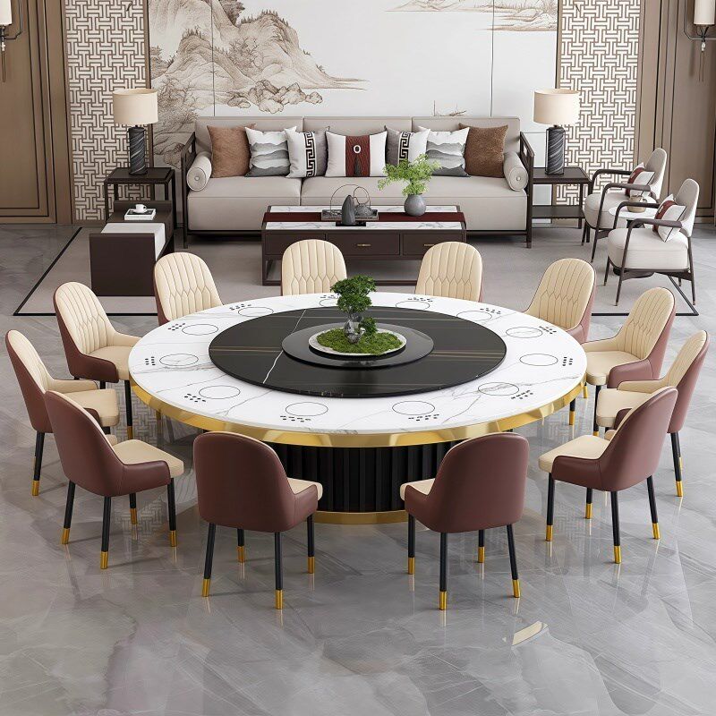 电动餐桌电磁炉火锅桌一体大圆桌酒店饭店一人一个小火锅电磁炉桌