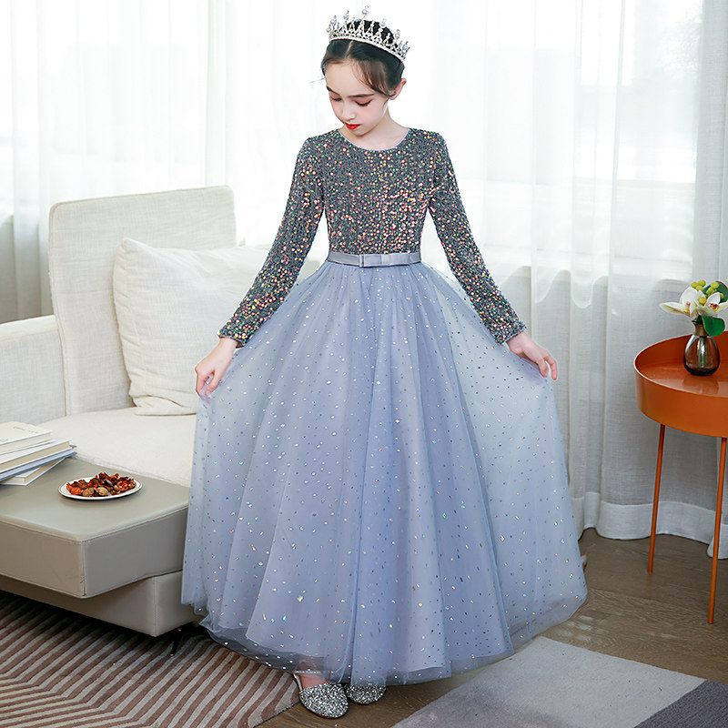 公主裙女童礼服蓬蓬纱儿童晚礼服高端花童婚礼女孩主持人钢琴演出