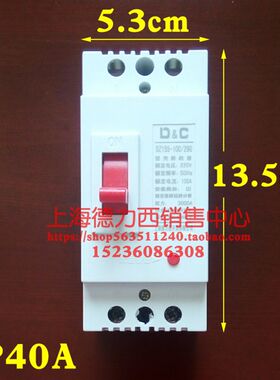 家用220V空开两相63a空气开关100a单相200a塑壳断路器2P电闸40a安
