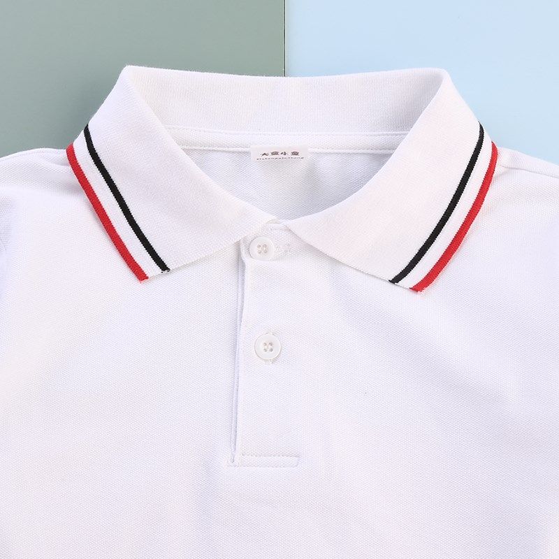 儿童长袖POLO衫小学生校服中大白色园服纯棉T恤男童女童加绒班服