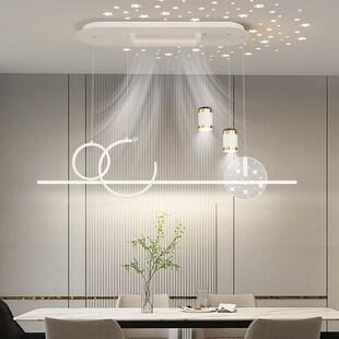 风扇餐吊灯2024新款无叶风风扇一体小户型餐厅灯 茶室吊灯吧台灯