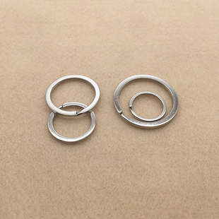 钥匙圈环镀镍不锈扁圈铁圈圆形加厚钥匙扣配件平环简约大小圈扁环