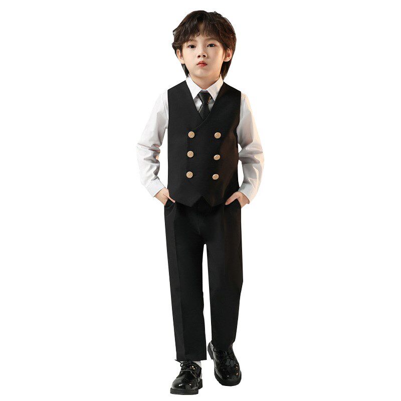 男童小西装套装宝宝周岁礼服儿童花童男孩主持钢琴英伦演出服春秋