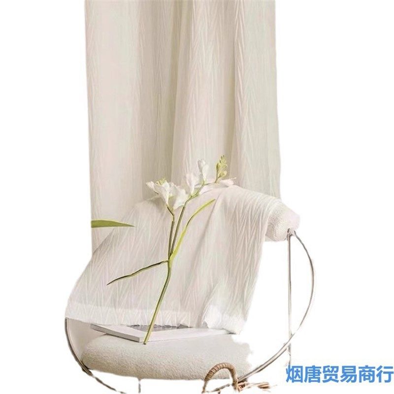 法式透光不透人压皱燕尾纱白色窗纱窗帘成品纱帘客厅阳台飘窗白纱,居家布艺,窗纱,淘宝优惠券,粉丝福利购,淘宝优惠卷