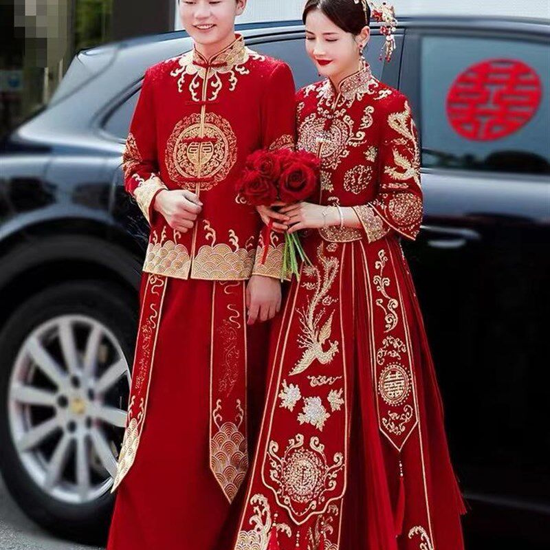 秀禾服2021新款新娘敬酒服结婚修身显瘦中式婚纱礼服大码秀禾夏季