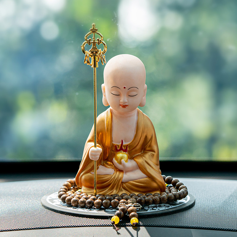 汽车摆件地藏王佛像保平安车内车上中控台高档装饰个性车载摆设