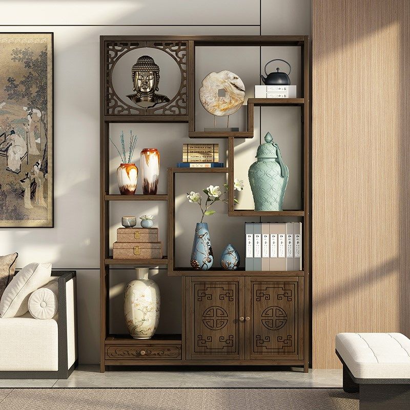 中式博古架实木多功能置物架多宝阁古董摆件展示柜茶室茶叶收纳架,住宅家具,多宝格/博古架,淘宝优惠券,粉丝福利购,淘宝优惠卷