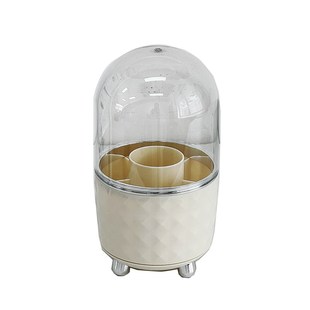 亚克力旋转笔筒高级感大容量带盖多功能透明桌面文具一体创意可爱